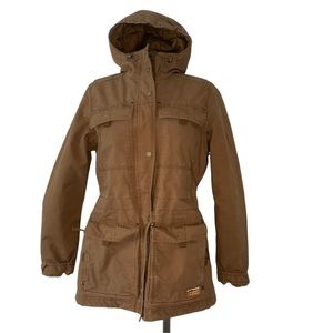 L.L.BEAN Brown Utility Parka Small Primaloft Cotton Full Zip Women's Jacket